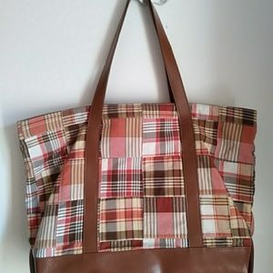 Loft Anne Klein plaid shoulder bag tote purse